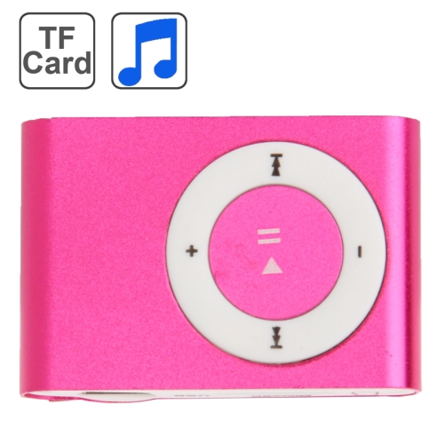 TF (Micro SD) Card Slot MP3 Player with Metal Clip (Magenta)